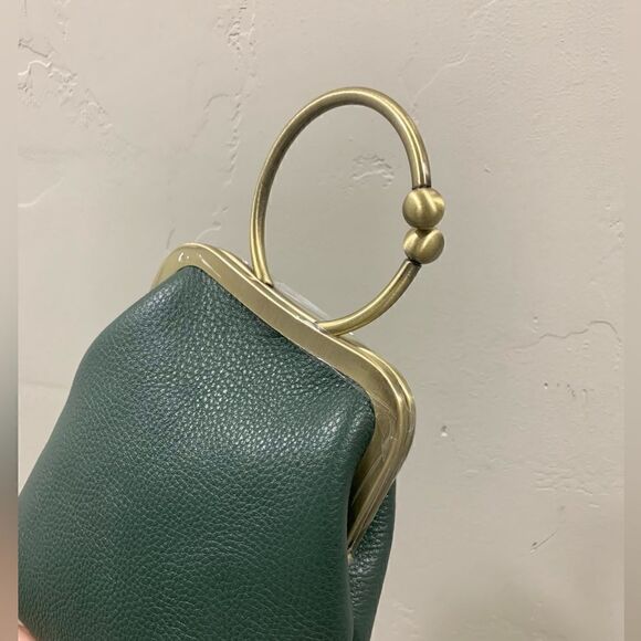 Vintage Oriental Style Genuine Pebble Leather Kiss-lock Wristlet/Crossbody - Picture 12 of 16